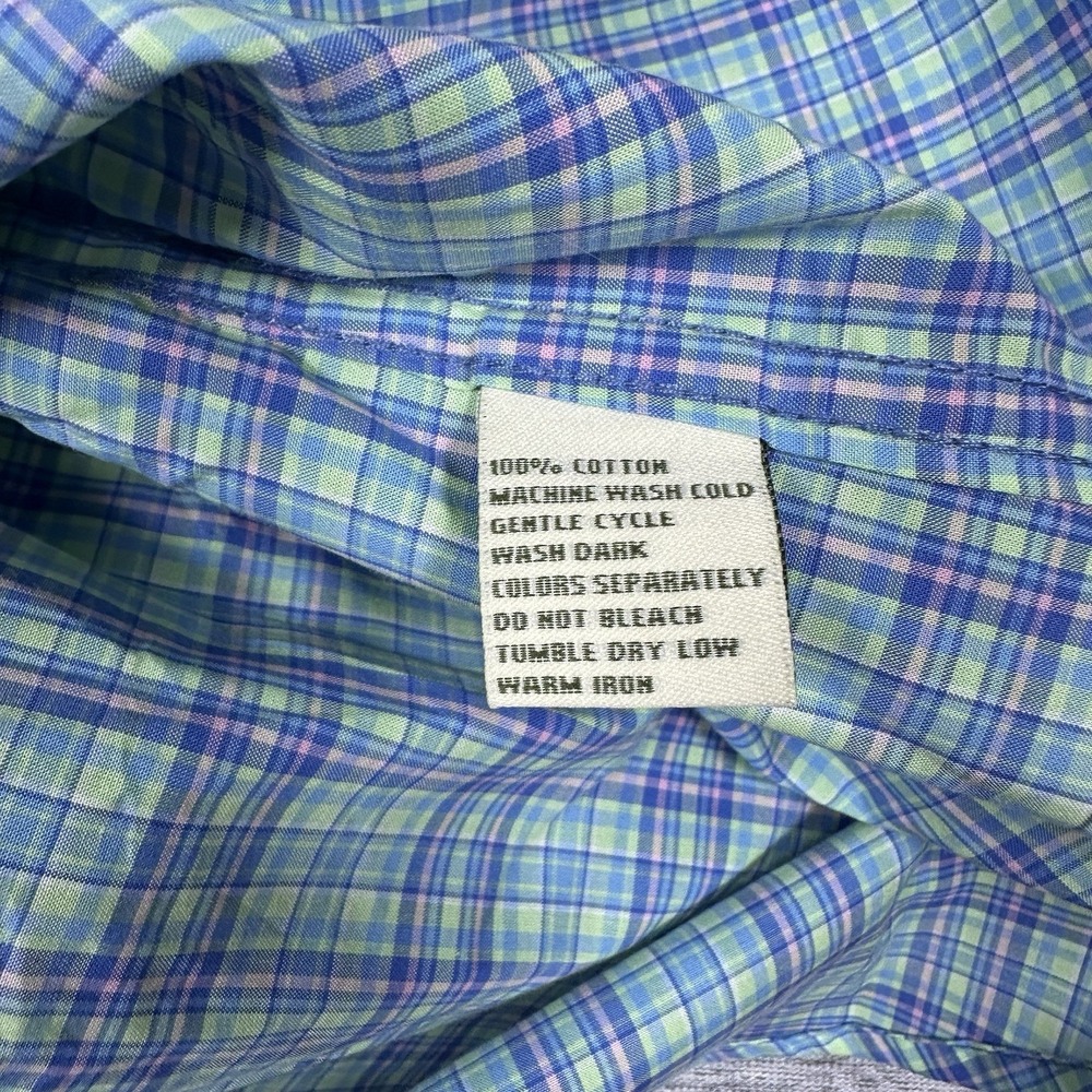 Donald Ross Shirt Mens Large Mint Plaid Long Sleeve Button Down City Preppy NEW - Picture 10 of 10